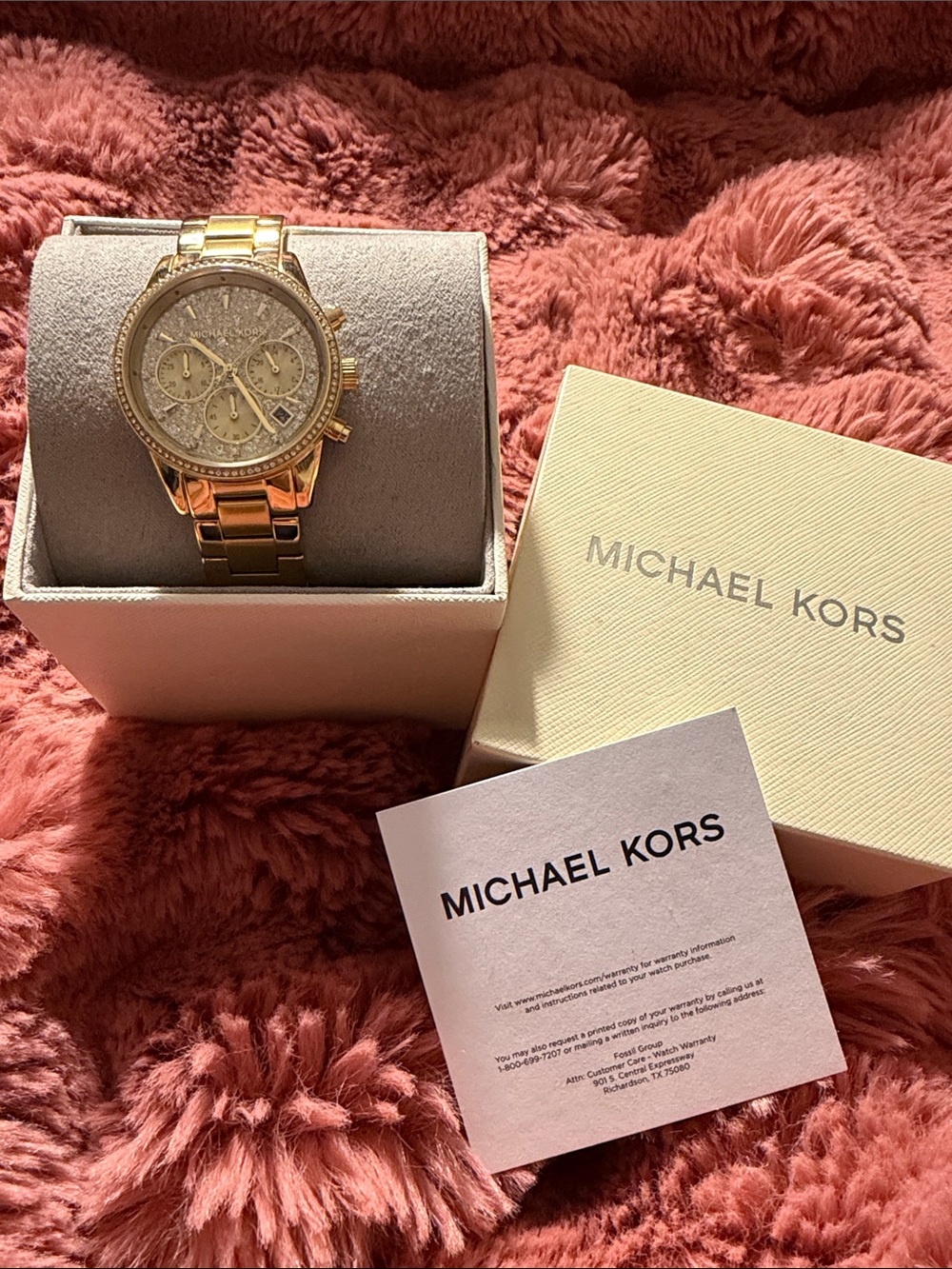Michael Kors Gold-Tone Crystal Dial Watch